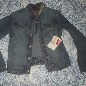 New Womens girls ecko red Jean jacket top Size large
